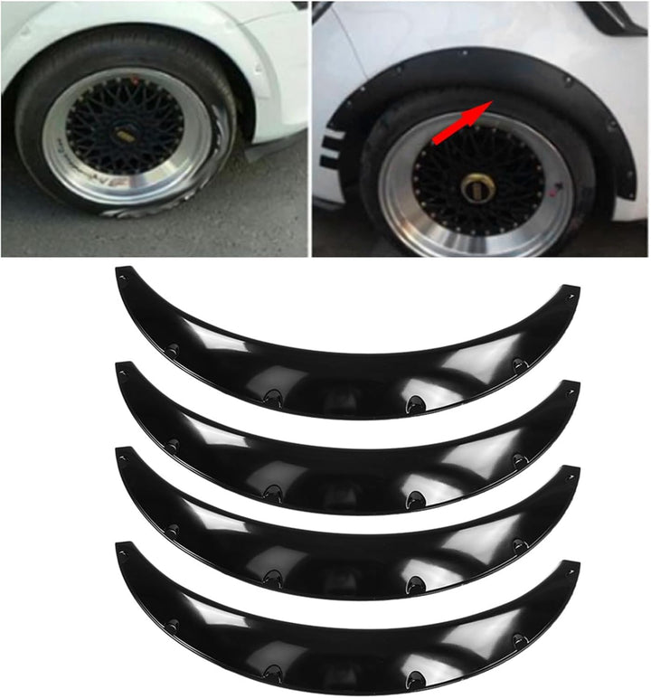 Kotfl¨¹gelverbreiterungen 4 St¨¹ck 90mm Universal Auto SUV Vorne und Hinten Kotfl¨¹gel Flexible Fend