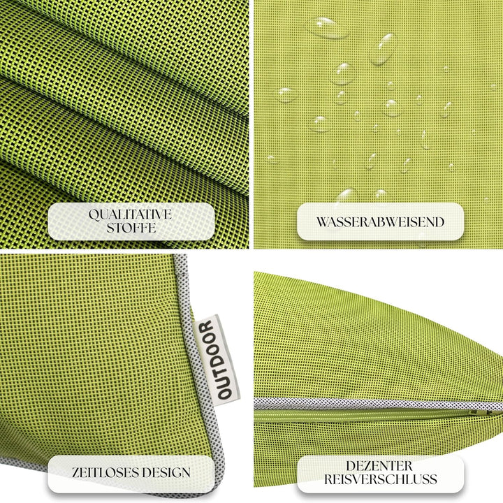 Brandsseller Outdoor Garten Kissen Dekokissen mit Paspel - Garngefärbt Uni Schmutz- und Wasserabweis