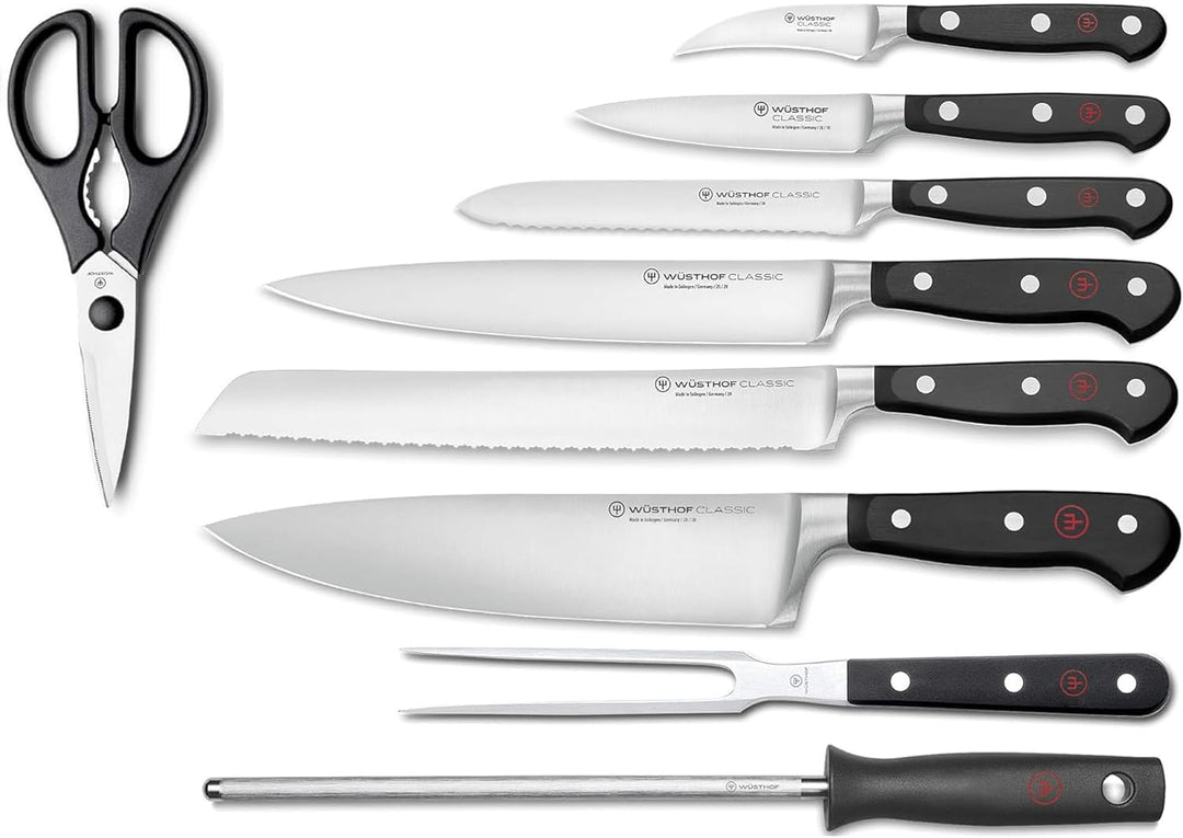 WÜSTHOF Classic Messerblock mit 9 Artikeln 9-teilig Helle Buche, 9-teilig Helle Buche