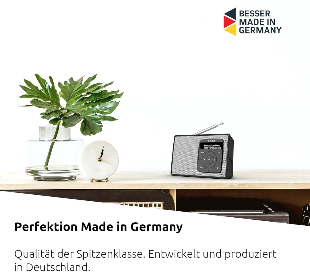 TechniSat DIGITRADIO 2 - Tragbares DAB+/UKW-Radio mit Akku (mit Bluetooth Audiostreaming, Weckfunkti