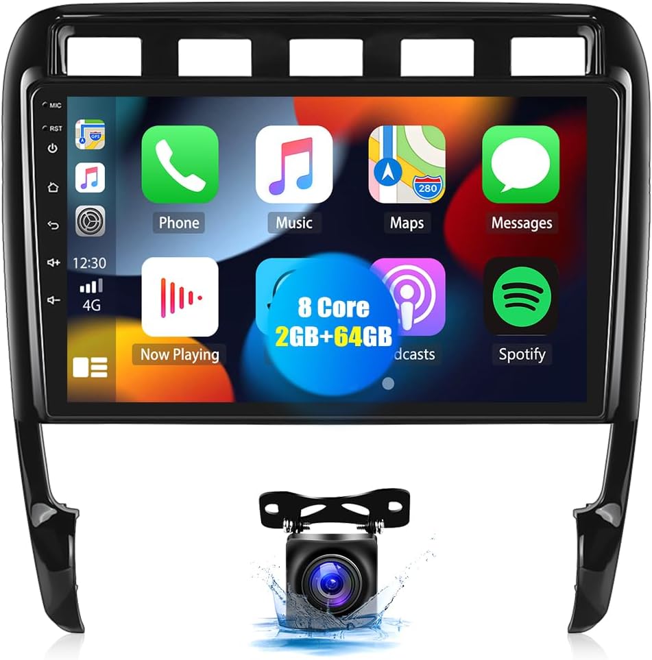 2G+64G CAMECHO Android 13 Autoradio mit Navi fßr Porsche Cayenne 9PA (2002-2010),8 Core丨9 Auto Radio