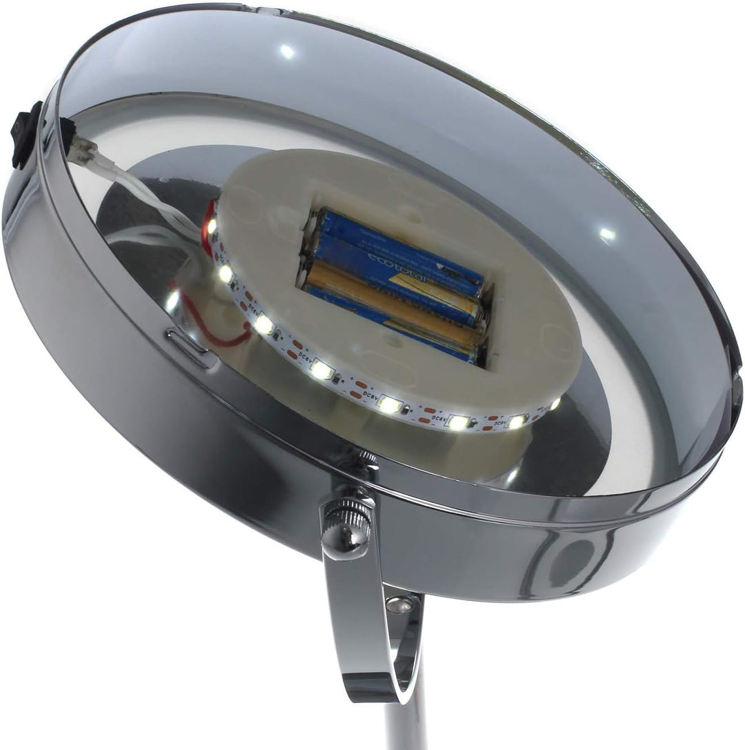 TUKA-i-AKUT Beleuchtet LED Kosmetikspiegel 5X Vergrösserung, 7" Schminkspiegel Badzimmerspiegel für