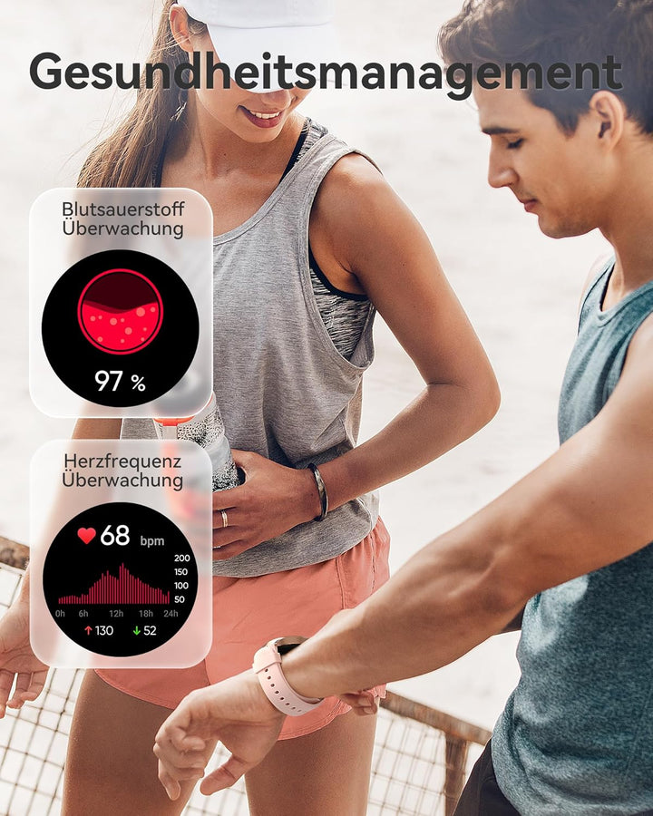 Parsonver Smartwatch Damen mit Telefonfunktion, Fitness-Tracker mit Herzfrequenz Schlafmonitor, 1.43