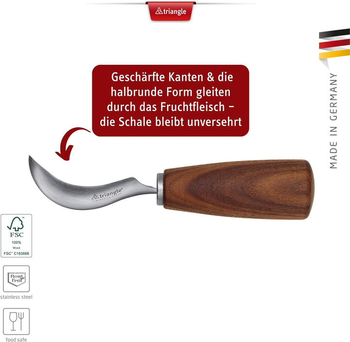 triangle 84 820 60 04_N Fruchtlöffel Soul Walnuss Made in Solingen/Germany Geschenkidee zum Aushöhle