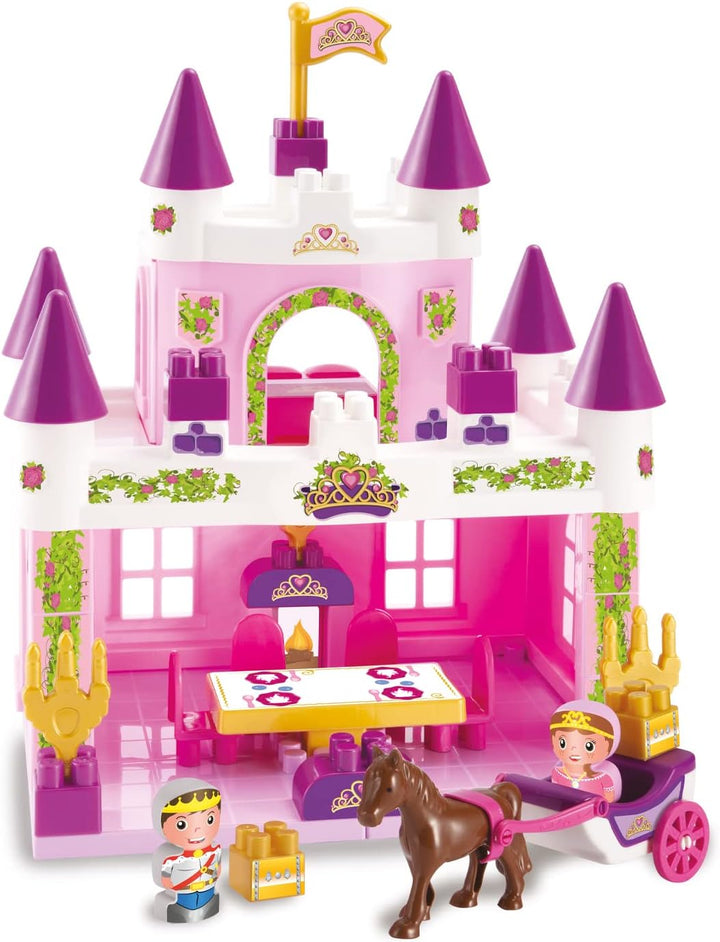 Ecoiffier – Abrick Märchenschloss – Schloss aus grossen Bausteinen, mit Prinzessin, Prinz und Kutsch