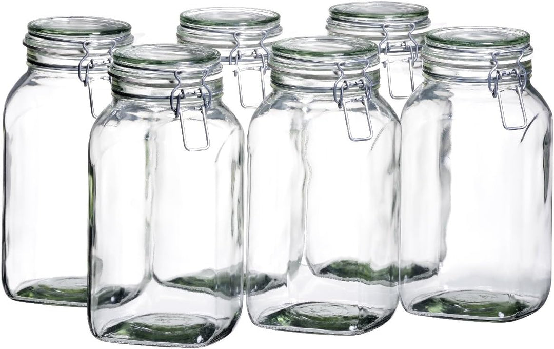 MÄSER 925343 Gothika, Einmachgläser gross, 6er Set à 2,5 l, made in Germany, Vorratsgläser mit Decke