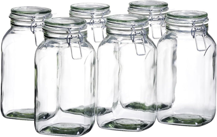 MÄSER 925343 Gothika, Einmachgläser gross, 6er Set à 2,5 l, made in Germany, Vorratsgläser mit Decke