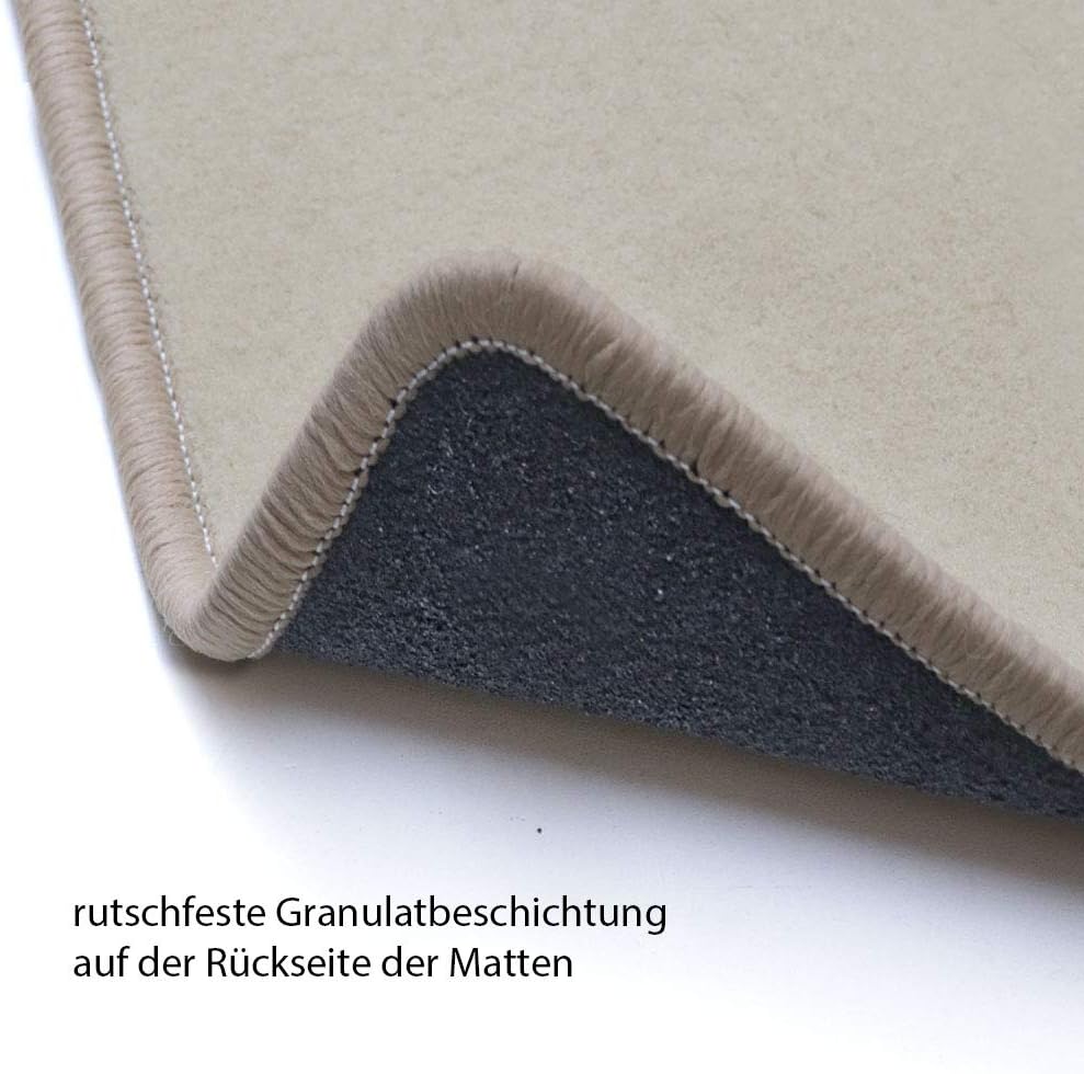 Bär-AfC Auto Fussmatten Royal passend für BMW 5er E60 2003-2010, Autoteppiche Velours Beige, Rand Ke