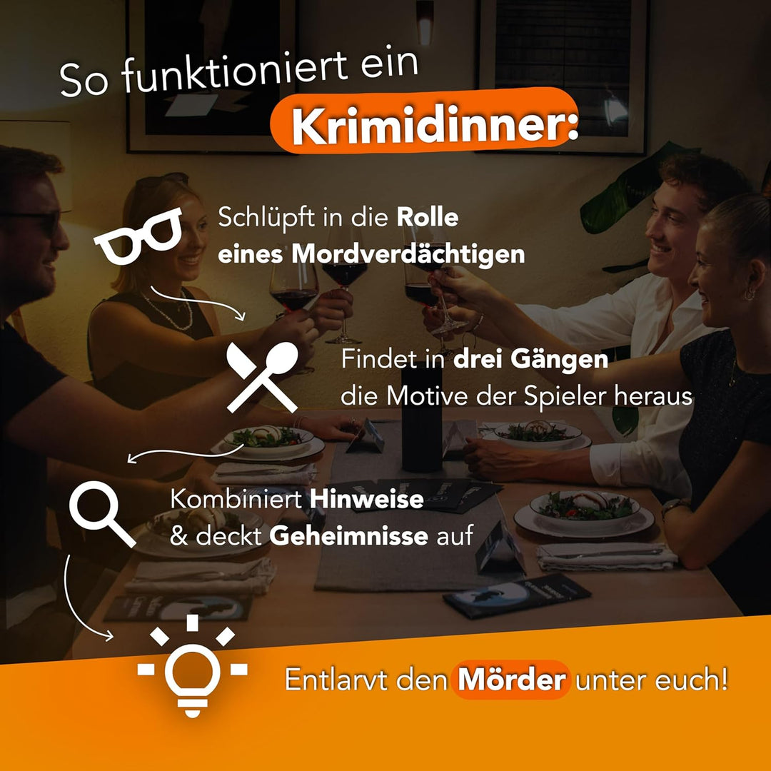 CRIMECASES Krimidinner Bundle 4-10 Personen | 3 Spiele mit Motto: Mafia, Konzert, Firmenfeier | Der