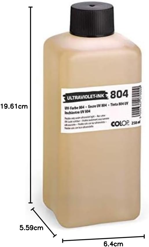 COLOP UV-Stempel-Farbe 804, unsichtbar, 250 ml, Abdruck nur sichtbar unter UV-Lampe