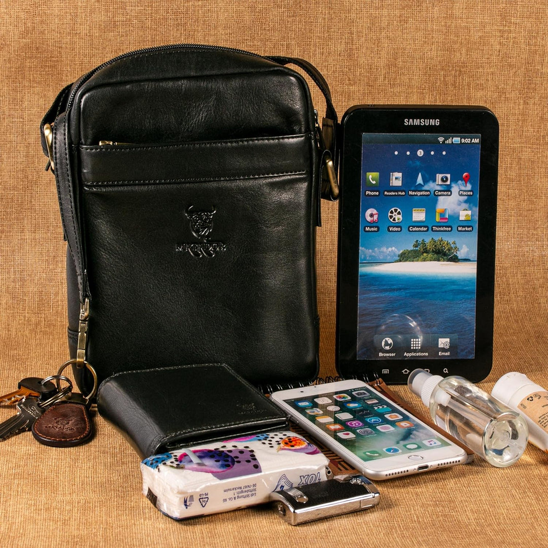 MATADOR Kleine Umhängetasche Männer Leder Tasche Crossbody BAG Herren Handytasche Schultertasche Rei