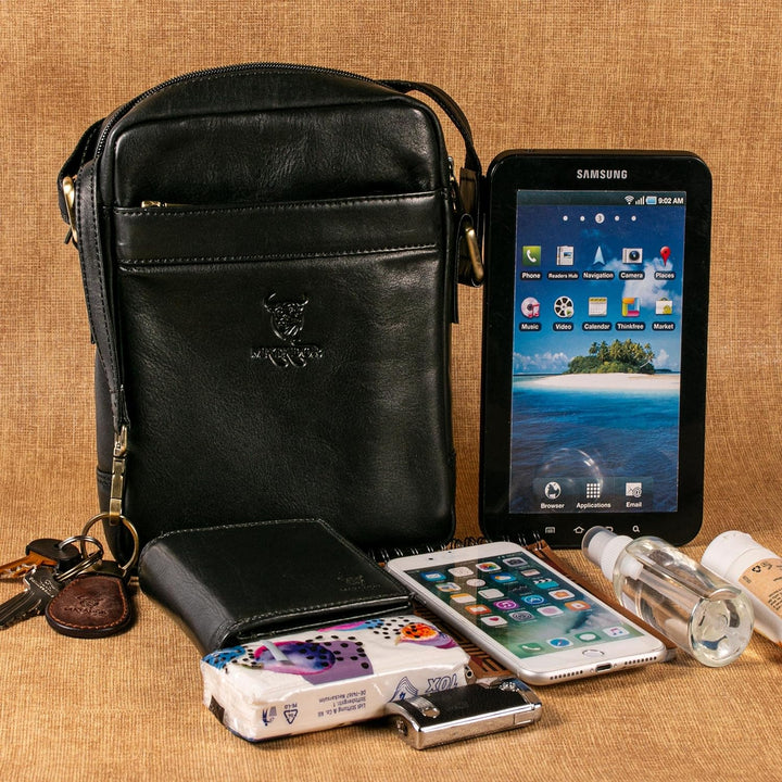 MATADOR Kleine Umhängetasche Männer Leder Tasche Crossbody BAG Herren Handytasche Schultertasche Rei