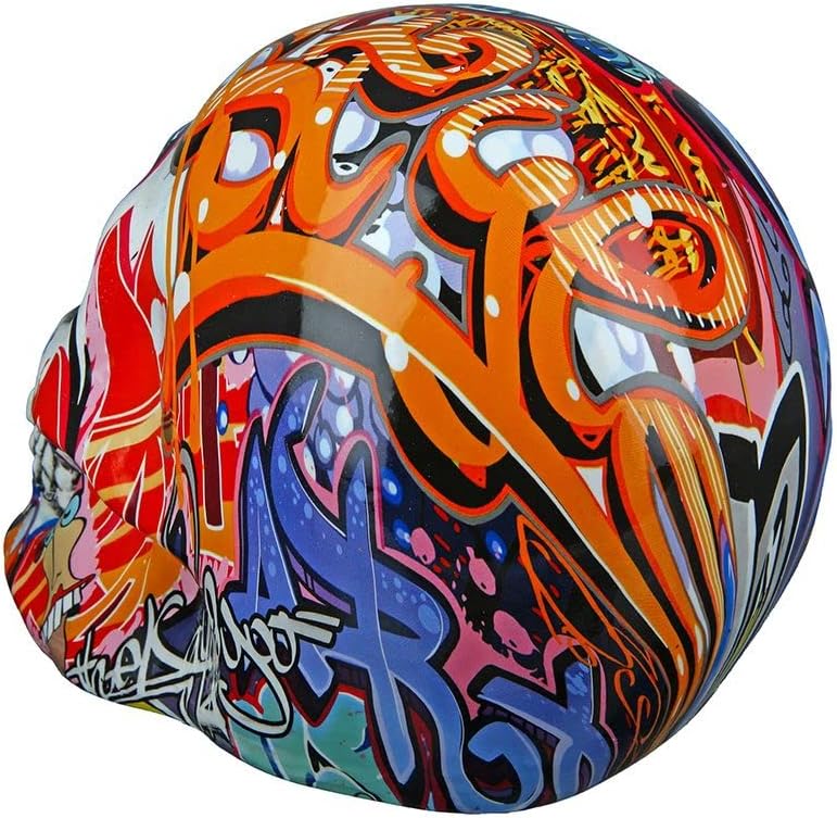 GILDE Dekofigur Totenkopf Street Art bunt 11x19x15 cm Poly Graffiti-Design, Mehrfarbig