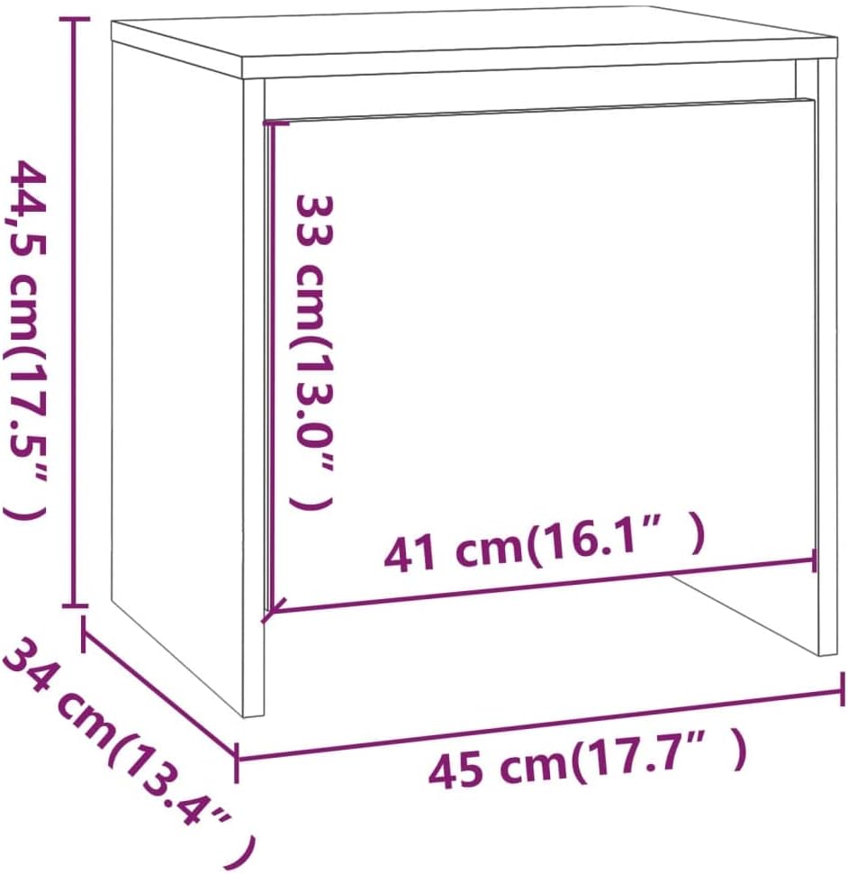 FIRBNUS Bedside Table Nachtkonsole Beistelltisch mit Stauraum Night Stand Nachttische 2er Set RĂ€uche