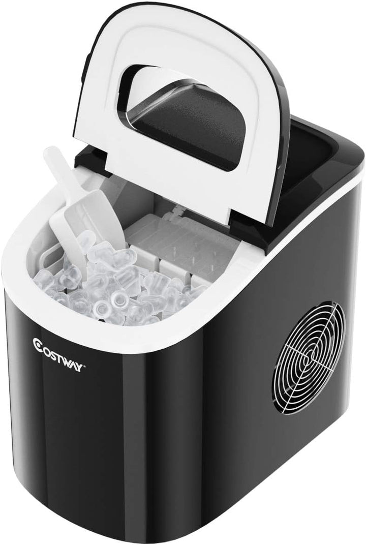 COSTWAY Eiswürfelmaschine 12KG/24H, Ice Maker 9 Eiswürfel in 6-13min, Eismaschine 2,2L Wassertank, E