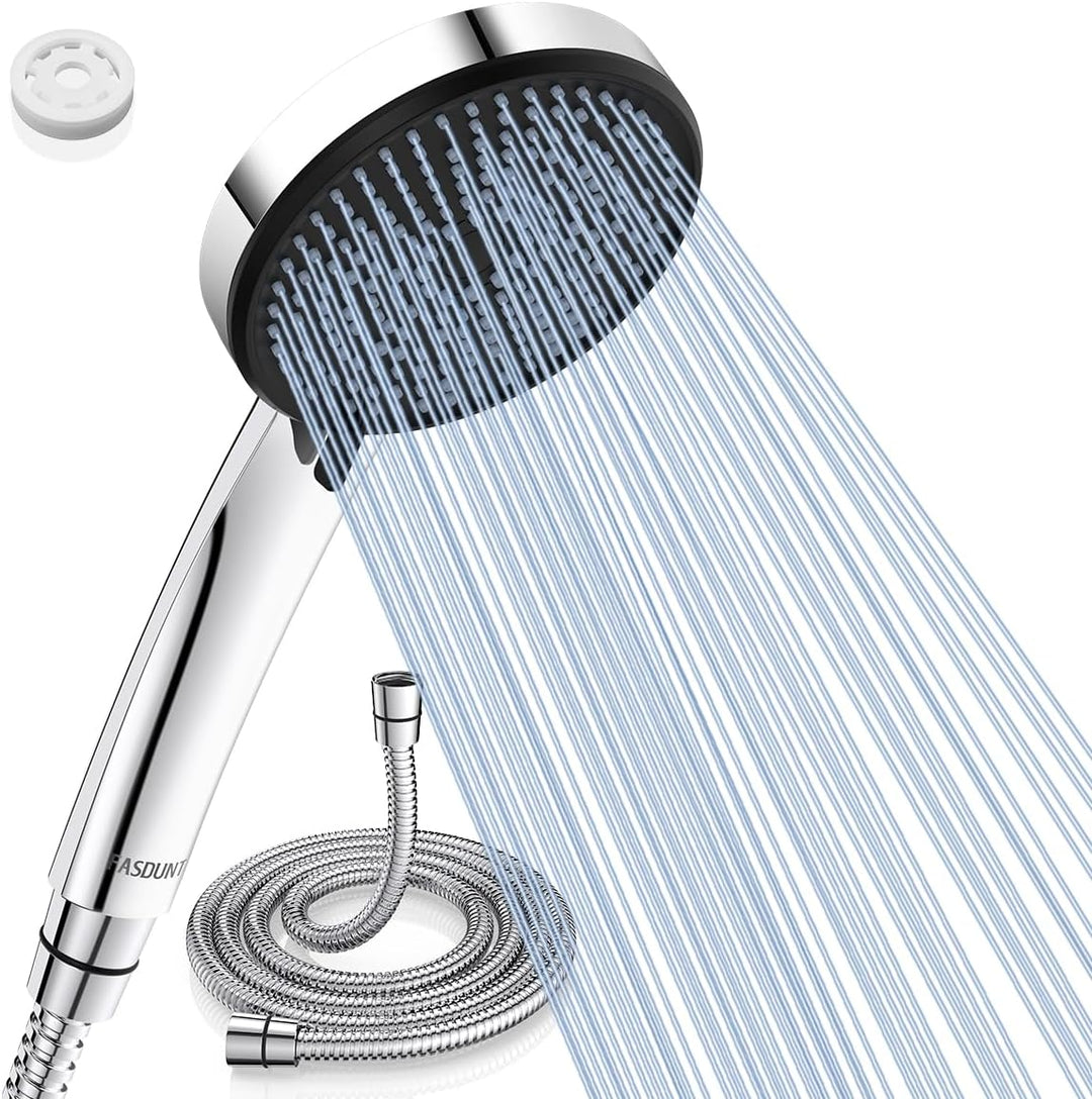 FASDUNT Duschkopf 5Strahlarten mit ๐ฎM Premium Schlauch