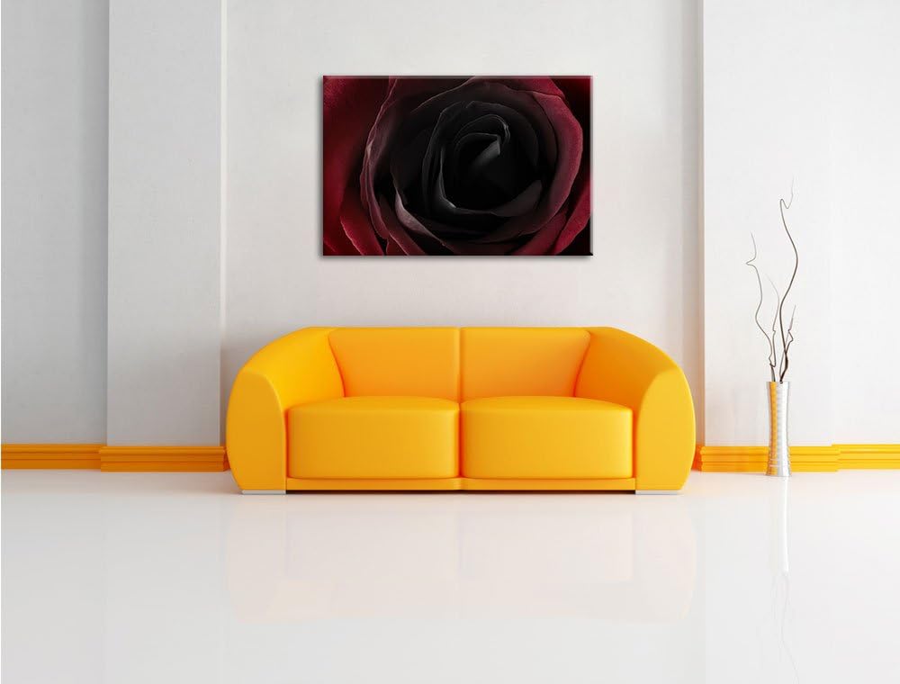 Rote Rose Schwarz/Weiss, Format: 100x70 auf Leinwand, XXL riesige Bilder fertig gerahmt mit Keilrahm