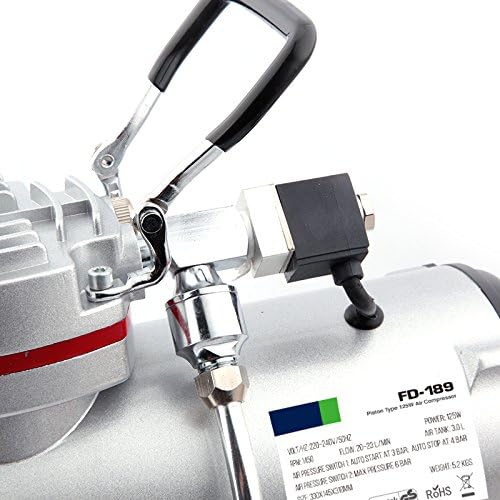 Fengda FD-189 Airbrush Mini Kompressor mit Lufttank/Mächtig Luftstrom und Luftdruck/Druckbehälter/ 4