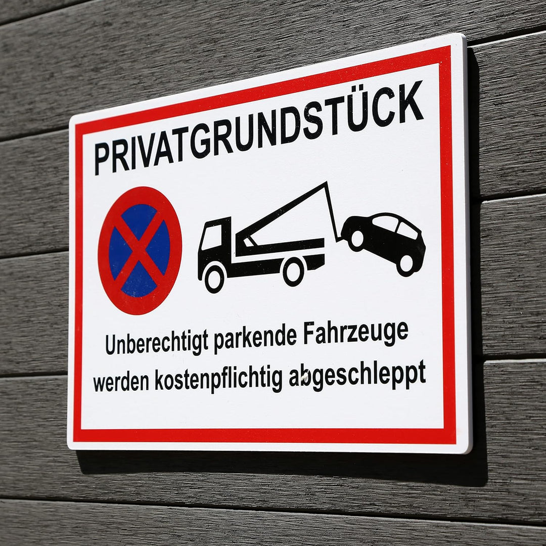 2 Stück XXL Privatgrundstück Schild unberechtigte parkende Fahrzeuge werden kostenpflichtig abgeschl