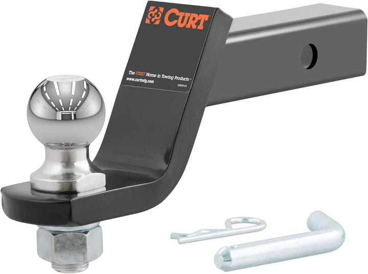 CURT 45056 Anhängerkupplungshalterung mit 5,1 cm Kugel und Stift, passend für 2-Zoll-Empfänger, 3,4