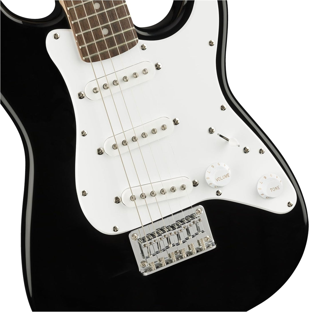 Mini Stratocaster, Lorbeer-Griffbrett, Schwarz Schwarz