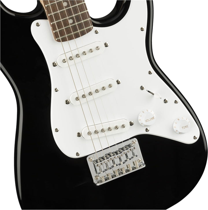Mini Stratocaster, Lorbeer-Griffbrett, Schwarz Schwarz