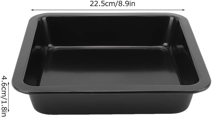 Tissting 2 Stück Kastenform 22 x 22 x 4,6 cm Quadratisch Brot Backform Schwarz Karbonstahl Antihaftb