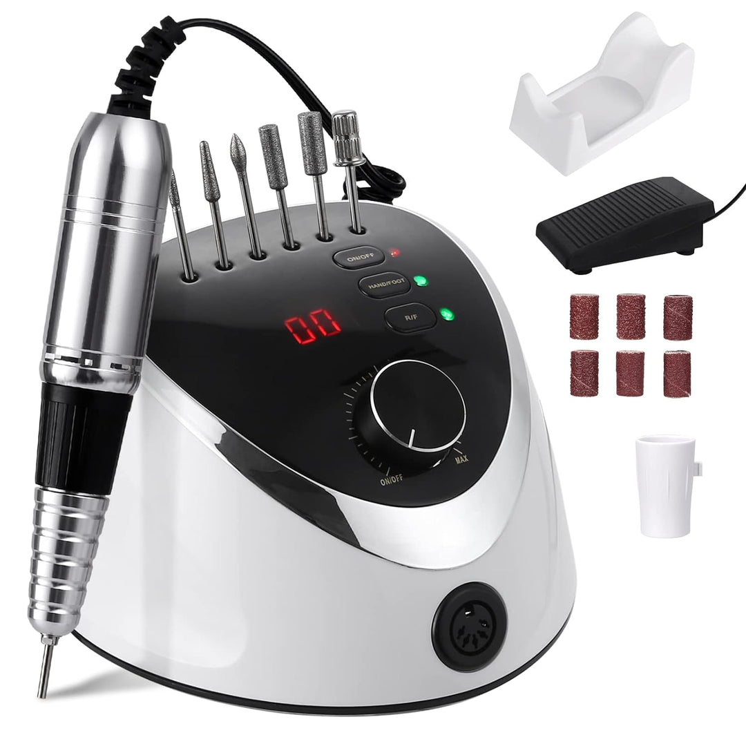 Nagelfräser für Gelnägel Elektrisch Nagelfeile 35000 U/min Maniküre und Pediküre 6 in 1 Hand und Fus