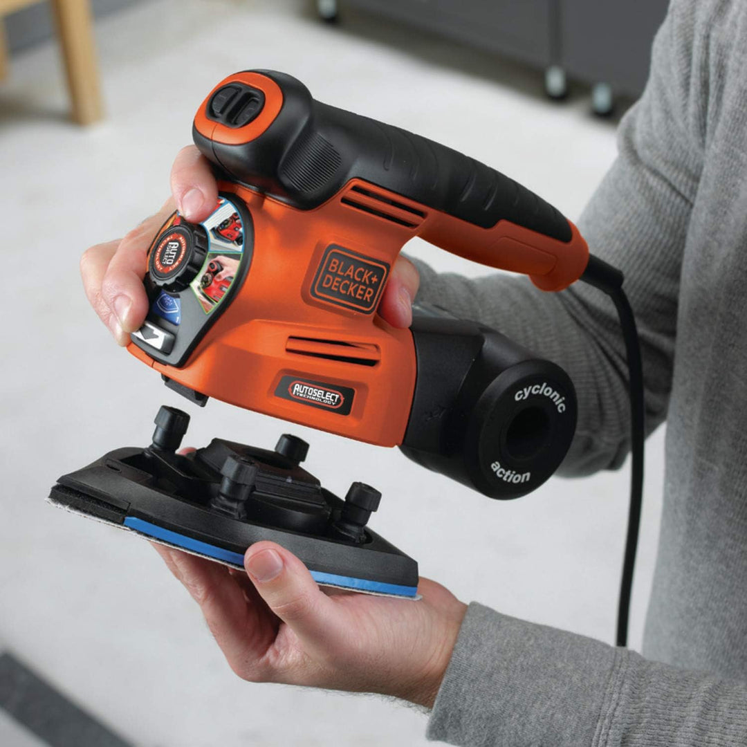 Black+Decker 4-in-1 Multischleifer (220W, mit Autoselect-Auswahl, werkzeuglosem Schleifplattenwechse