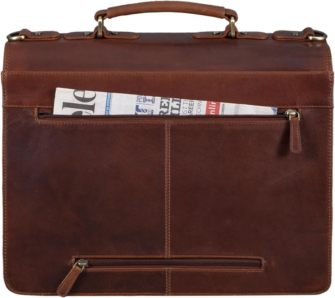 STILORD 'Kronos' Aktentasche Leder Herren Lehrertasche Leder-Tasche Büro Business gross Arbeitstasch
