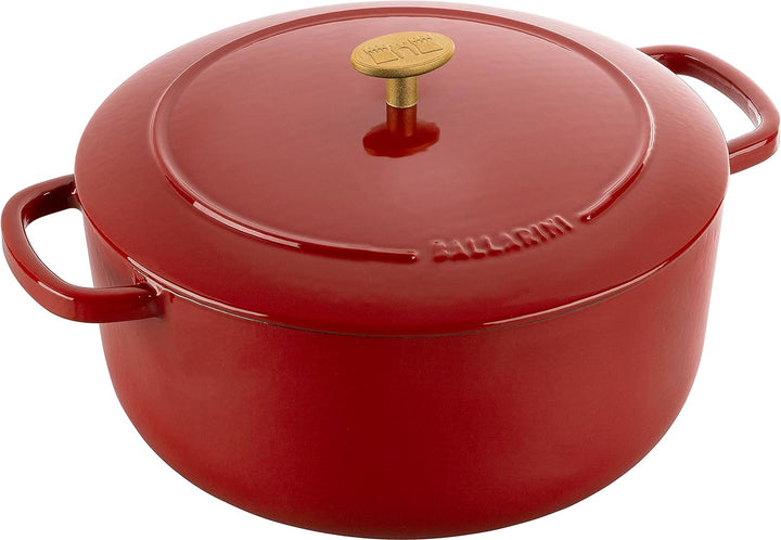 BALLARINI Bellamonte Auflaufform, Bräter, Dutch Oven, Emailliertes Gusseisen, Rund, 28cm, 7,0 L, Rot