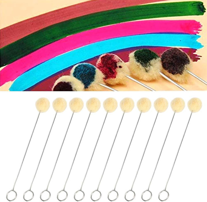 Garosa 100 Stück Wool Daubers Ball mit Metallgriff Leder Dye Tool Dye Dauber Färbepinsel Applikator