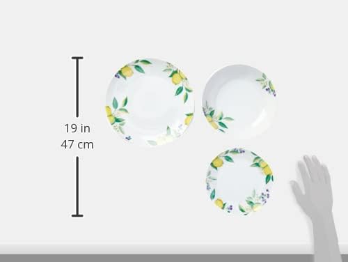 Excelsa Lemon Tafelservice, 18-teilig, Porzellan, Bianco/Limoni, STK