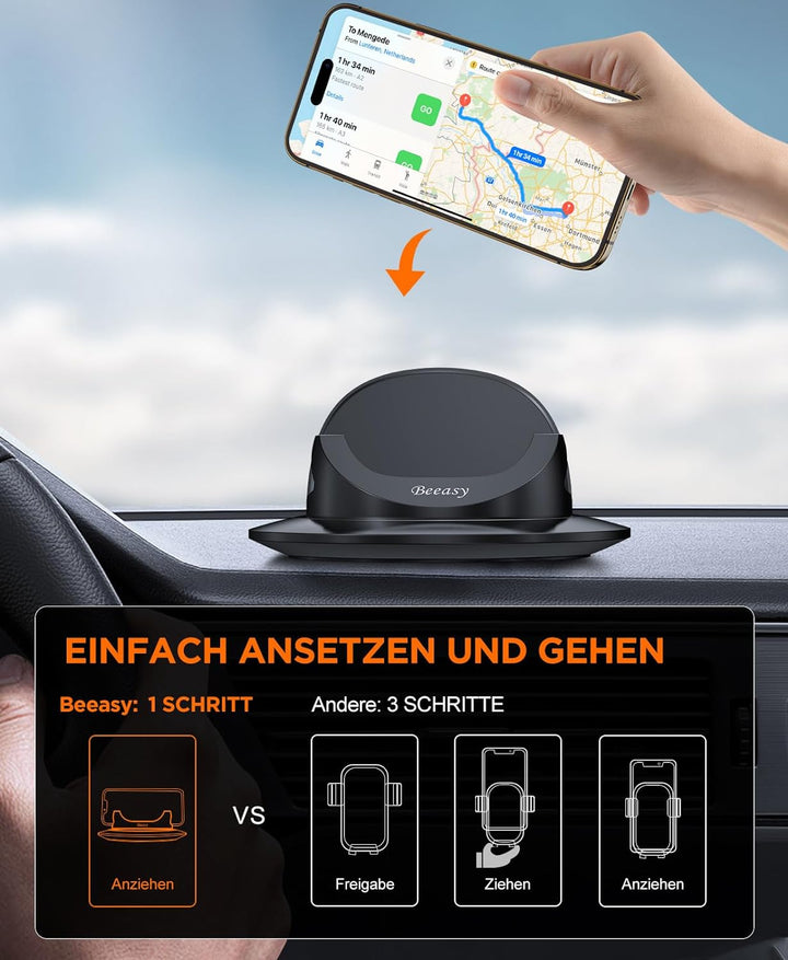 Beeasy Handyhalterung Auto, Handy Halterung Auto Armaturenbrett Kfz Handyhalter 360° Drehbar Autohal