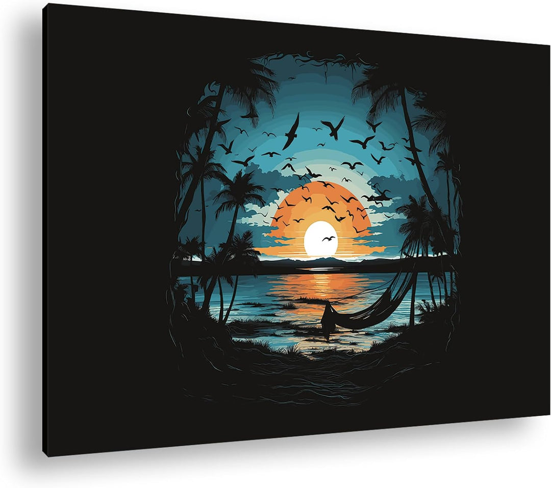 deyoli Sonnenuntergang an Südinsel Format: 60x40 cm als Leinwandbild, Motiv fertig gerahmt auf Echth