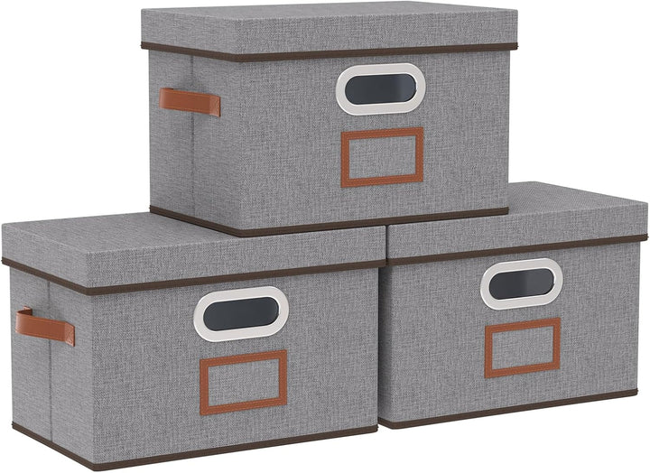 OUTBROS Aufbewahrungsbox mit Deckel und Griff, Faltbarer Aufbewahrungsbox aus Stoff Aufbewahrungskör