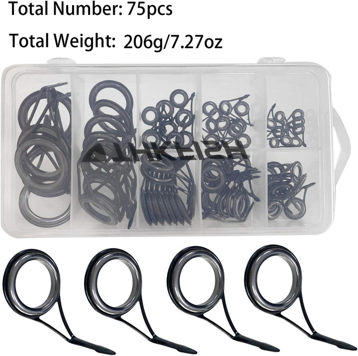 THKFISH Ruten Reparatur Kit Spinn Ruten Reparatur Keramik Edelstahl Carbon Spinnrutenführungen Angel
