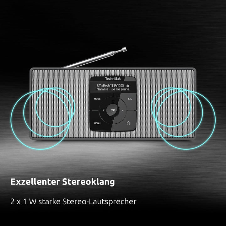 TechniSat DIGITRADIO 2 S - Tragbares DAB Stereo-Radio mit Akku (DAB+, UKW, Bluetooth Audiostreaming,
