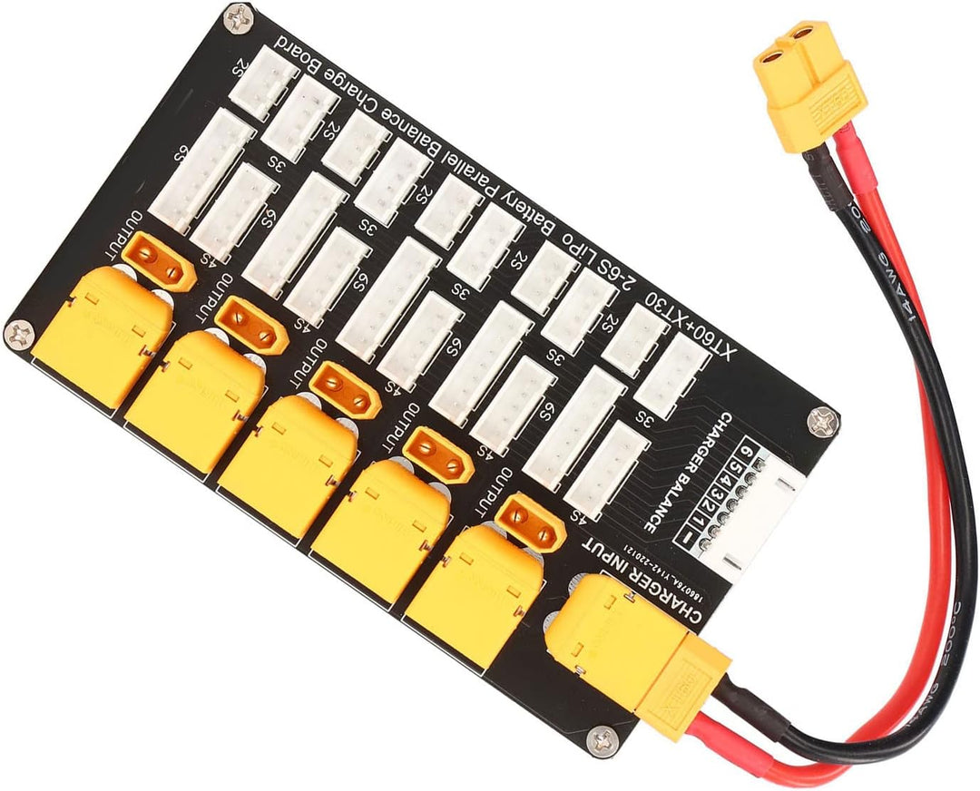 Wakects Parallel ladeplatine,Lipo Akkuladeplatine Parallel XT30 XT60 Stecker Multi 2‑6S Lithium Unte