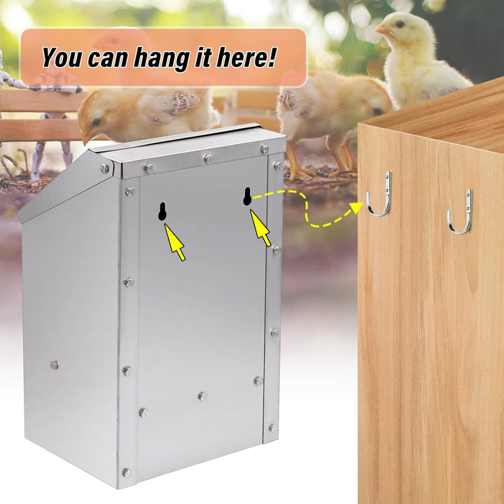 BREUAILY 4.5kg Futterautomat Hühner Hühnerfutter Automat Hängend Geflügelfutterautomaten mit Deckel