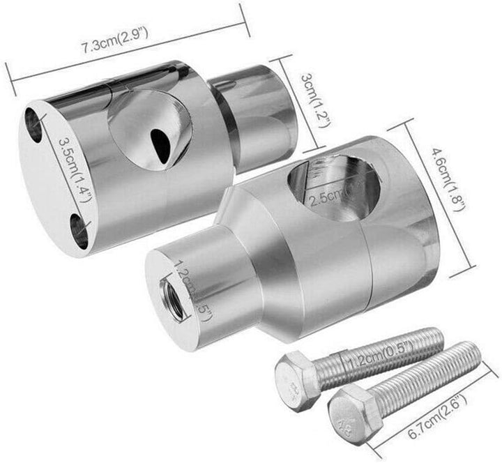Lenker-Riser, 25 mm Lenker-Riser-Klemme mit Bolzen Universal-Motorradteile für Bobber Chopper-Lenker