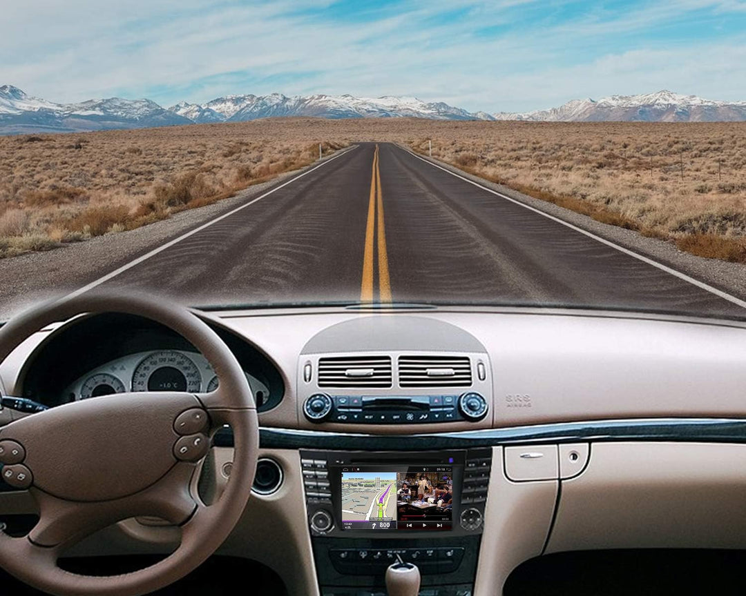 YUNTX Android 12 Autoradio Passt für Mercedes Benz E-Class W211 - KOSTENLOSE Rückfahrkamera & MIC -