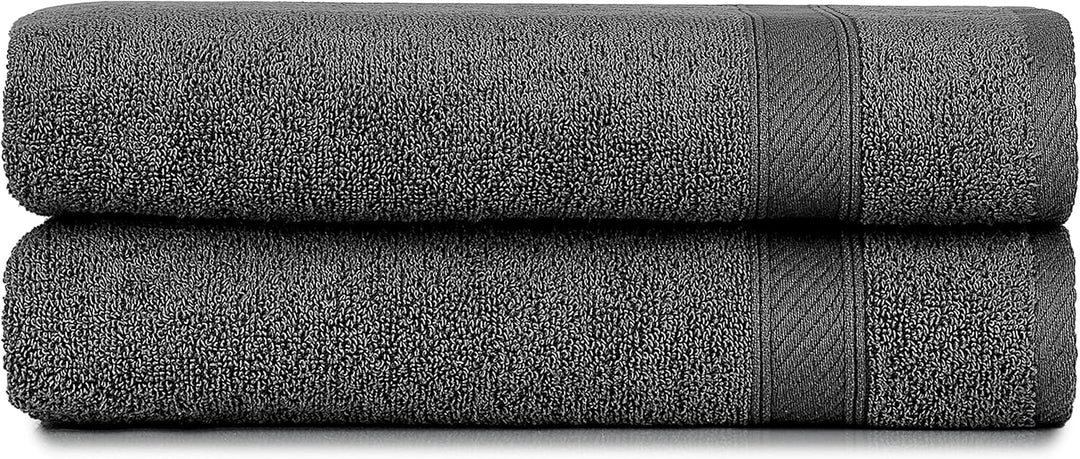 nottoc Badetücher Anthrazit Grau - 2 x Badetuch 70x140 cm 100% Baumwolle grosse Duschtuch, Badehandt