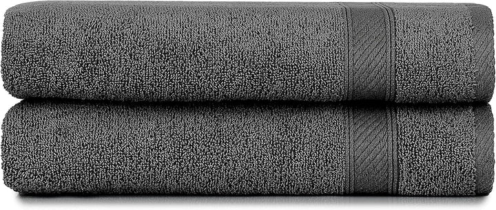 nottoc Badetücher Anthrazit Grau - 2 x Badetuch 70x140 cm 100% Baumwolle grosse Duschtuch, Badehandt