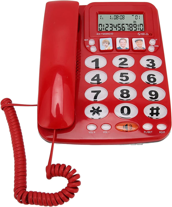 Goshyda Schnurgebundenes Desktop-Telefon, Anrufer-ID-Nummernspeicherung, LCD-Display, Verknüpfungen,