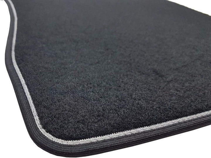 Das Teppich Auto, sprint01302, Fussmatten Teppiche Schwarz Rutschfest, verstärkter Rand, zweifarbig,