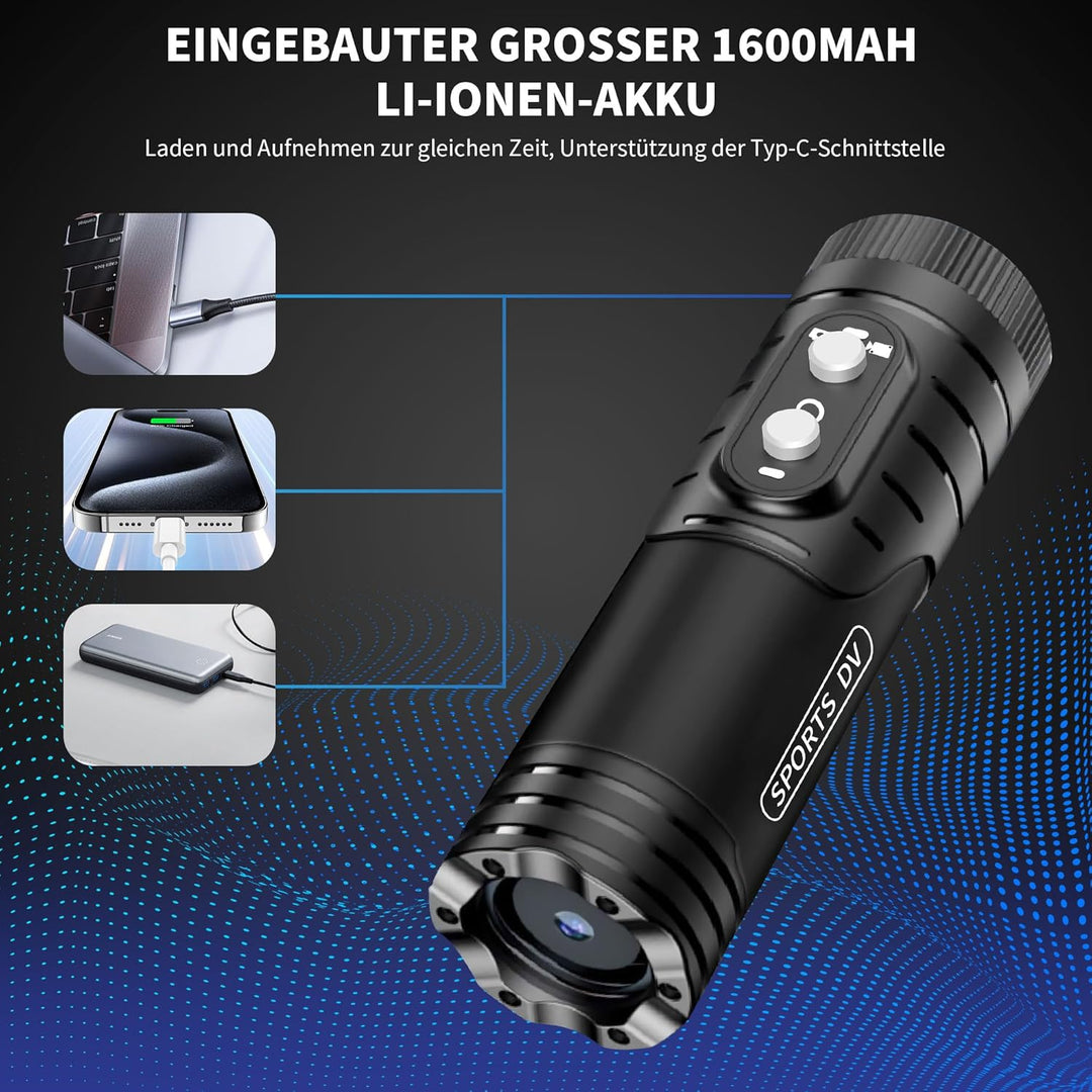 Tiantianle Action Cam,Helmkamera Fahrrad WiFi,Action Cam Motorrad,Wasserdicht Sport Kamera,1080P HD