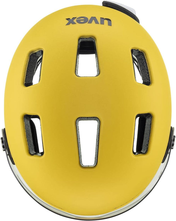 Uvex Rush Visor City Fahrrad Helm matt gelb 2023 55-58 cm, 55-58 cm