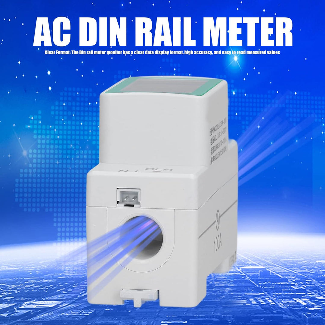 Stromzähler Hutschiene Voltmeter Amperemeter, AC50-300V/100A LCD Digitale Stromzähler DIN Schienen S