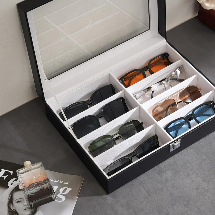 ProCase Brillenbox Sonnenbrillen Displaybox Aufbewahrungsbox aus Leder Brillenschatulle Brillenkoffe